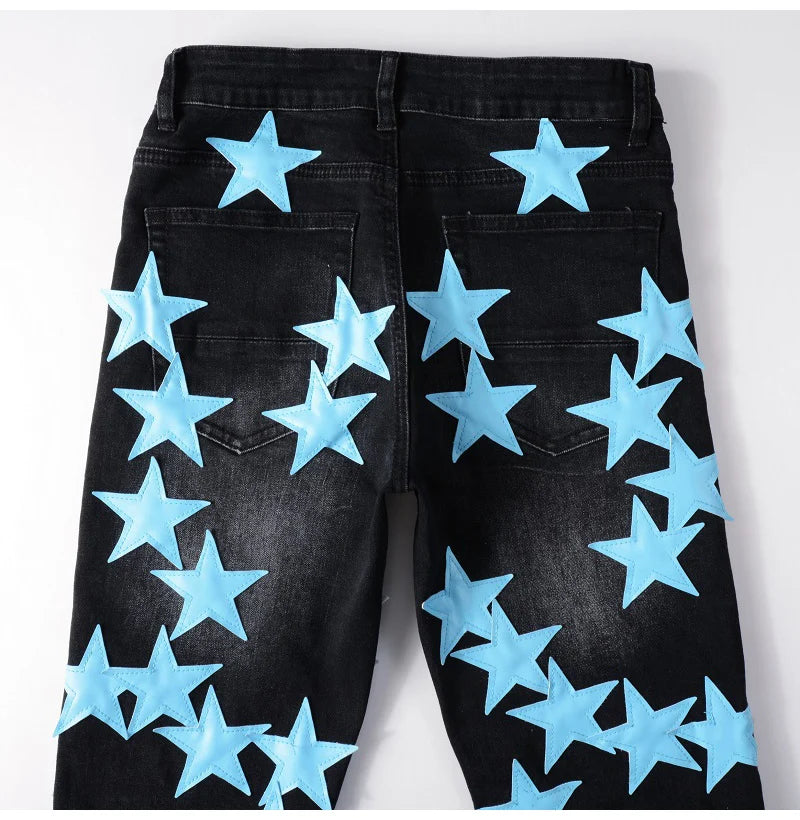 Sky Blue Star Denim Jeans