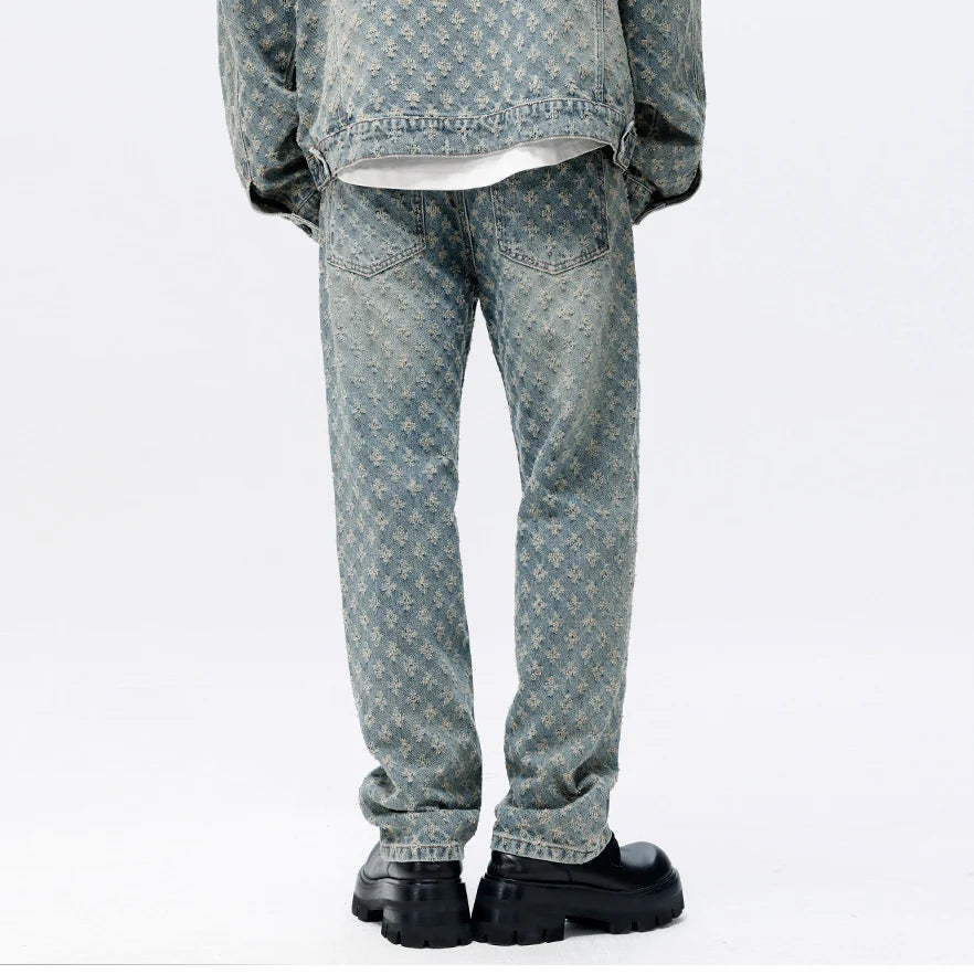 Jacquard Weave Denim Jeans