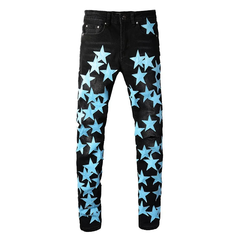 Sky Blue Star Denim Jeans