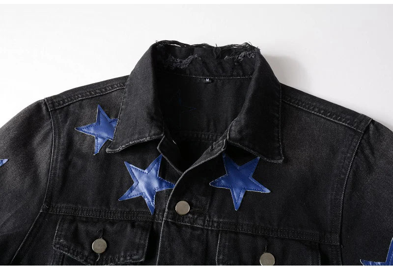 Blue Star Patch Denim Jacket