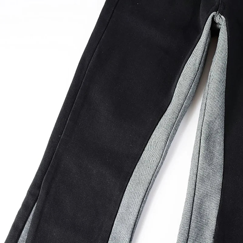 Two Tone Stack Denim Jeans