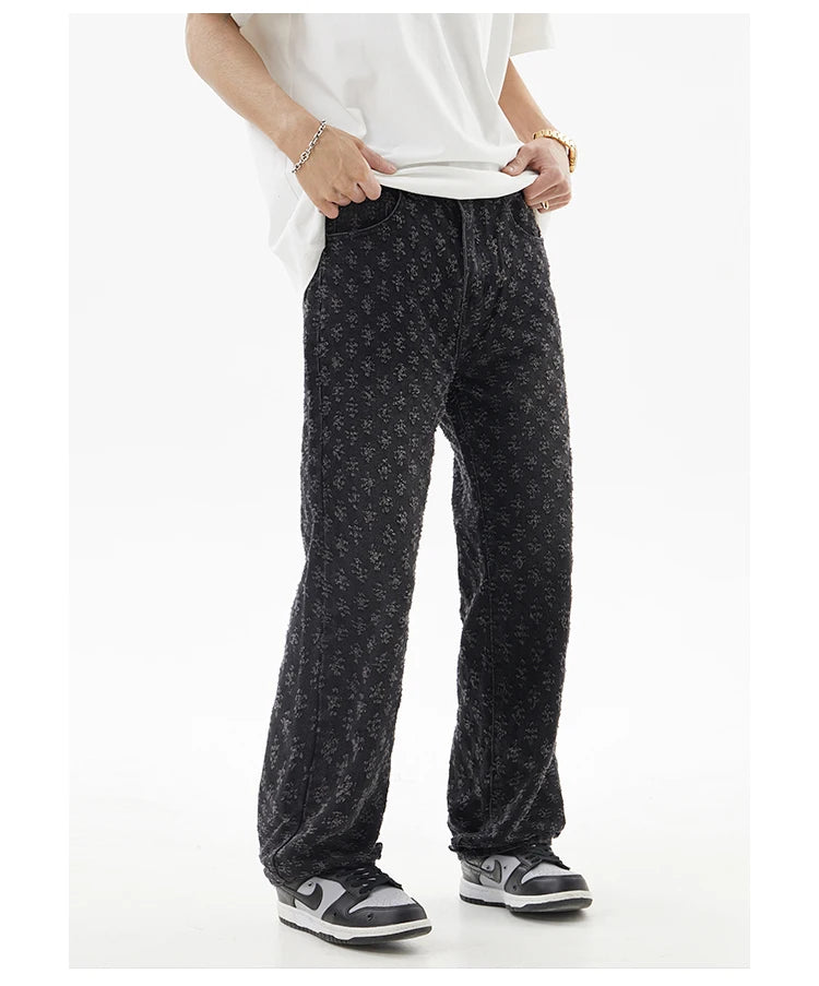 Jacquard Weave Denim Jeans