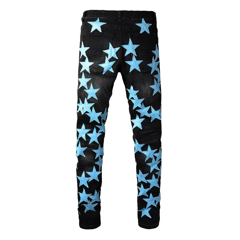 Sky Blue Star Denim Jeans