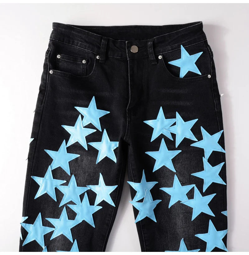 Sky Blue Star Denim Jeans