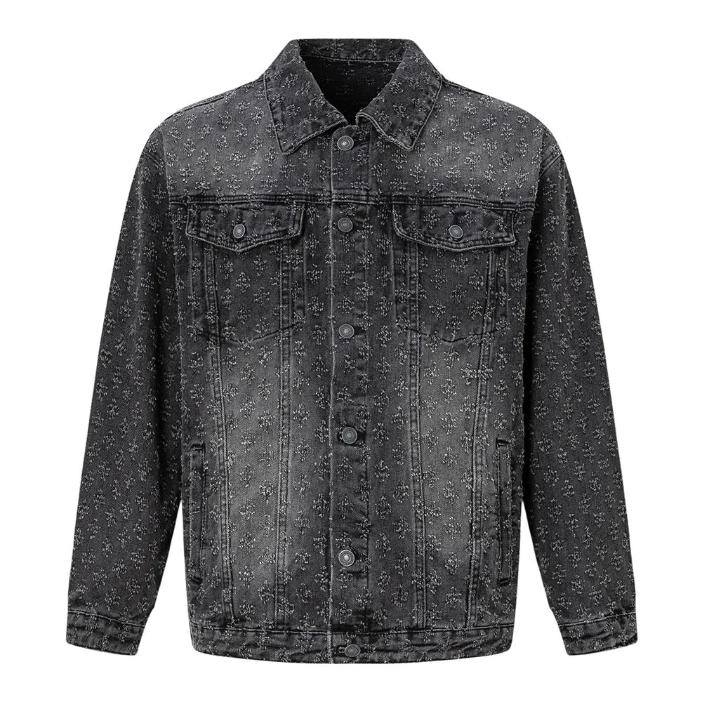 Jacquard Weave Denim Jacket