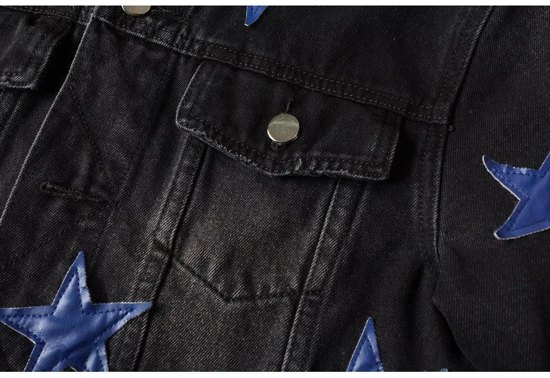 Blue Star Patch Denim Jacket