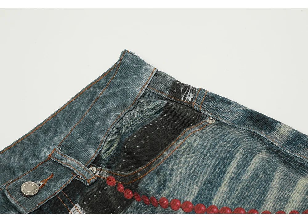 Phantom Chain Painted Streetwear Jeans | Hollywood Denim