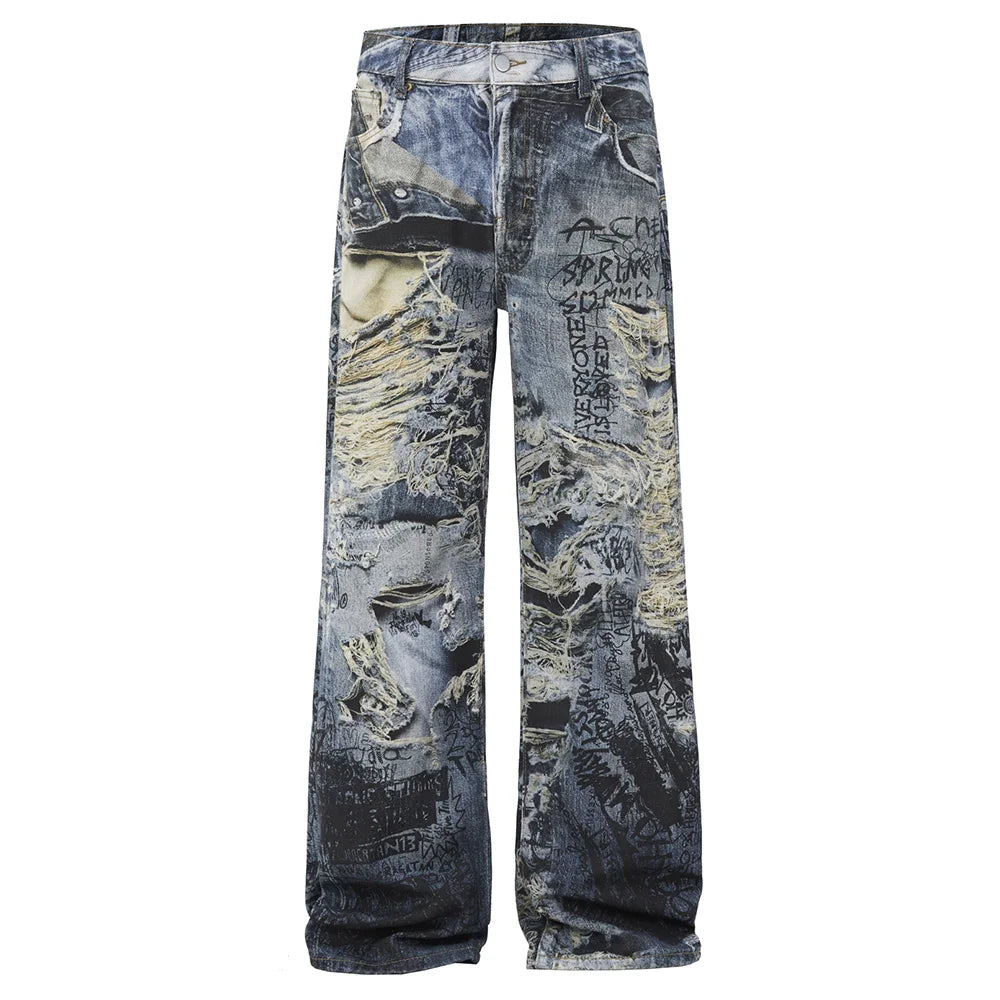 Graffiti Illusion Denim Jeans
