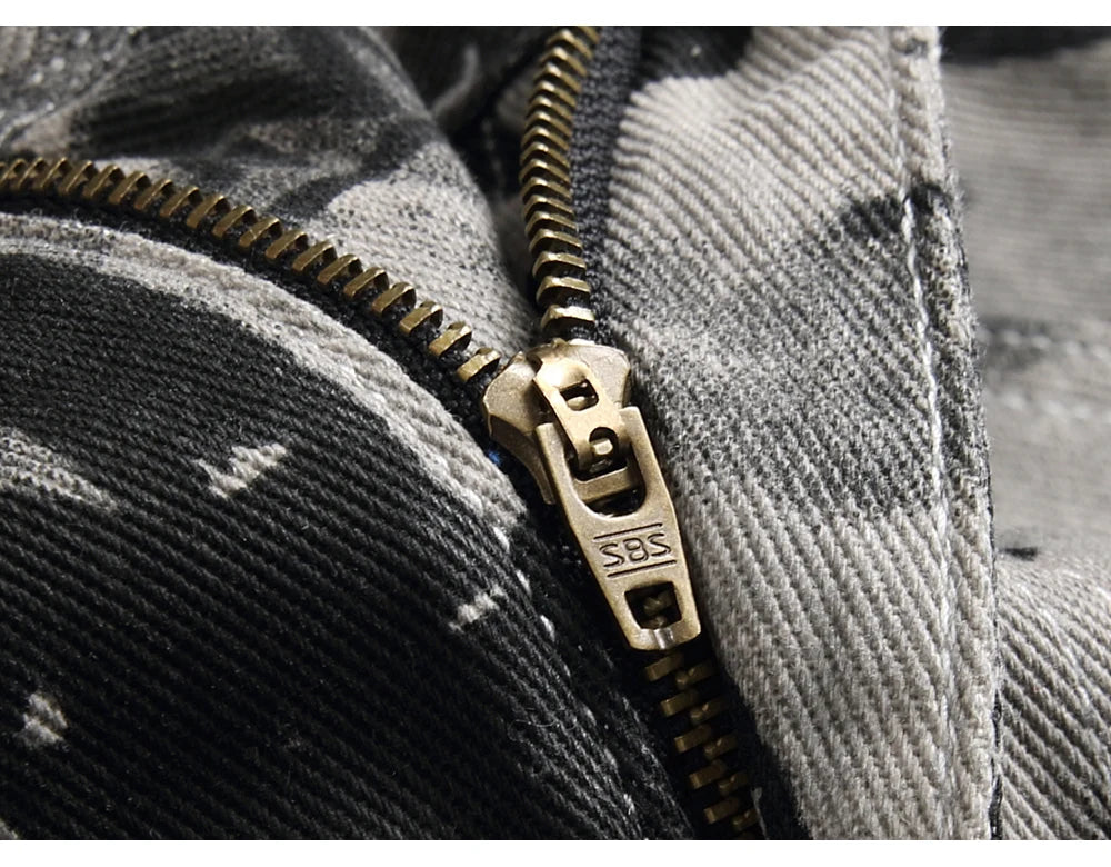 Graffiti Print Denim Jeans