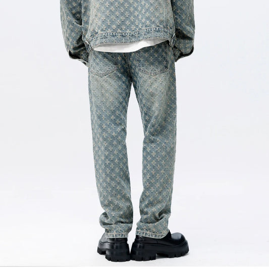 Jacquard Weave Denim Jeans