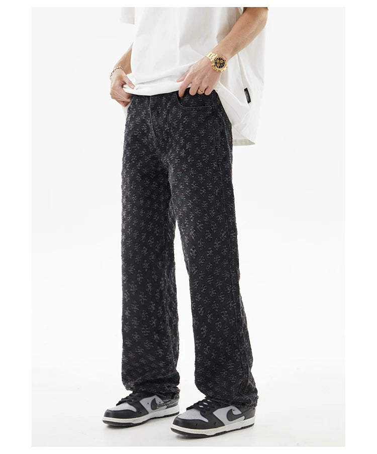 Jacquard Weave Denim Jeans