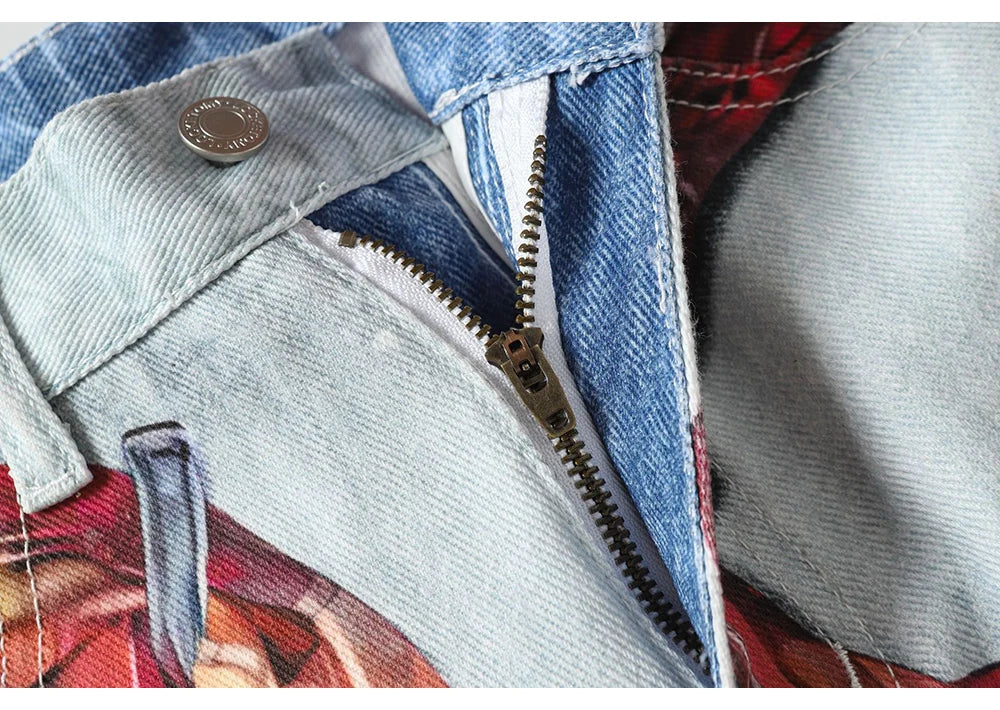 Flannel Wrap Illusion Denim Jeans | Hollywood Denim