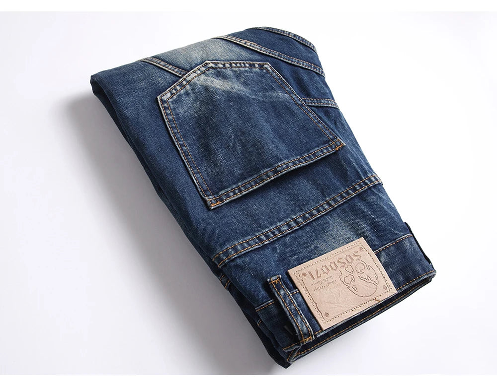 Spliced Stacked Denim Jeans