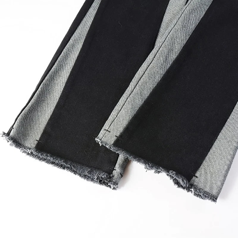 Two Tone Stack Denim Jeans