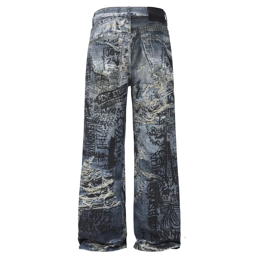 Graffiti Illusion Denim Jeans