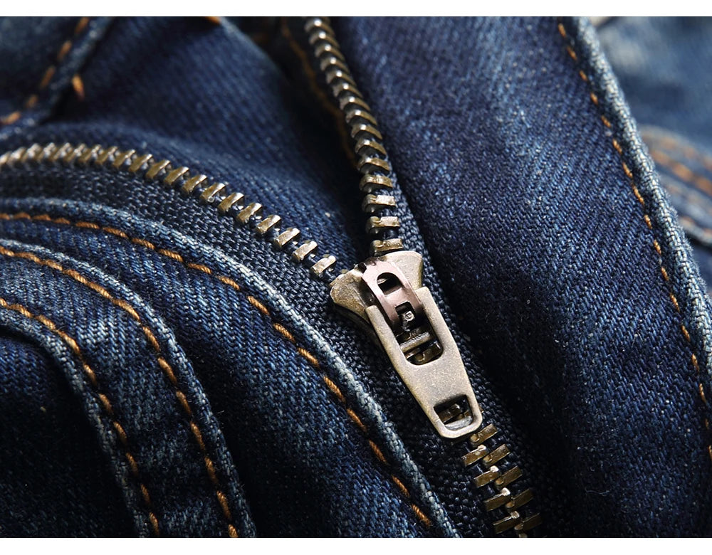 Spliced Stacked Denim Jeans