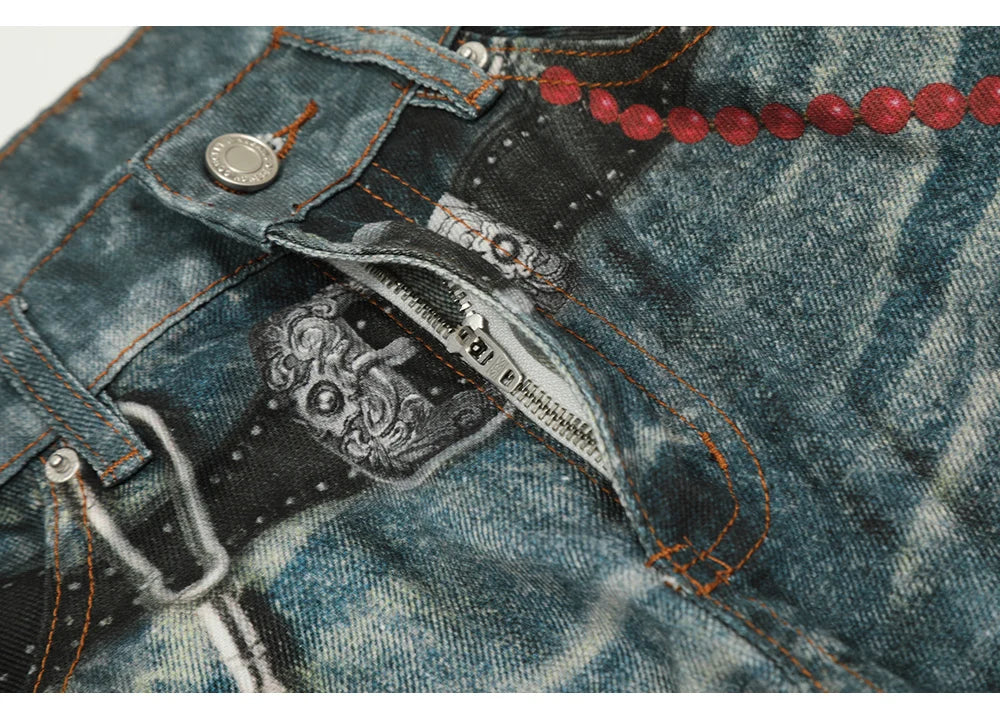 Phantom Chain Painted Streetwear Jeans | Hollywood Denim