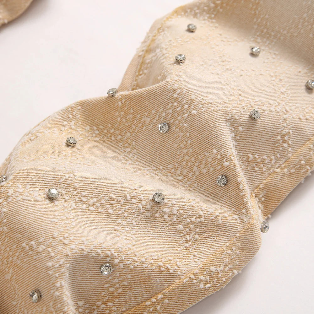 Acid Khaki Diamond Stacked Denim Jeans