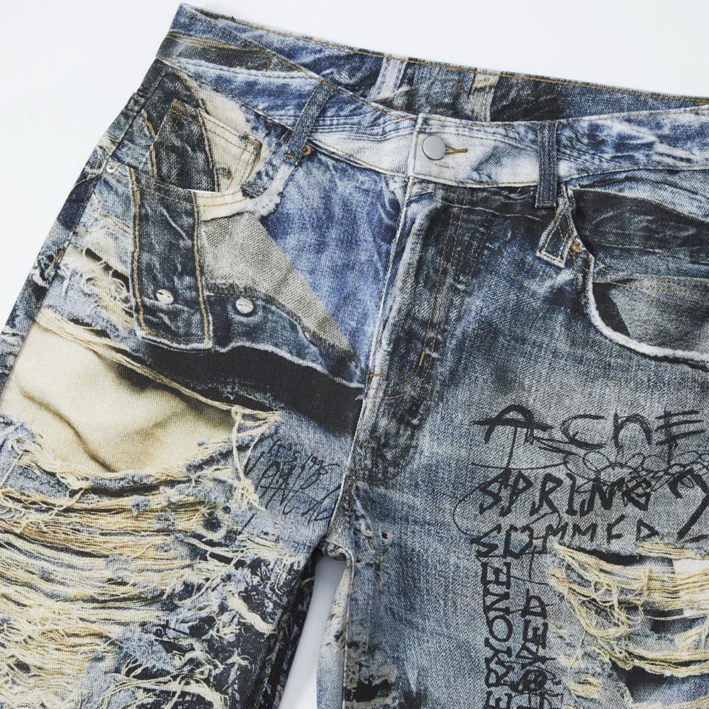 Graffiti Illusion Denim Jeans