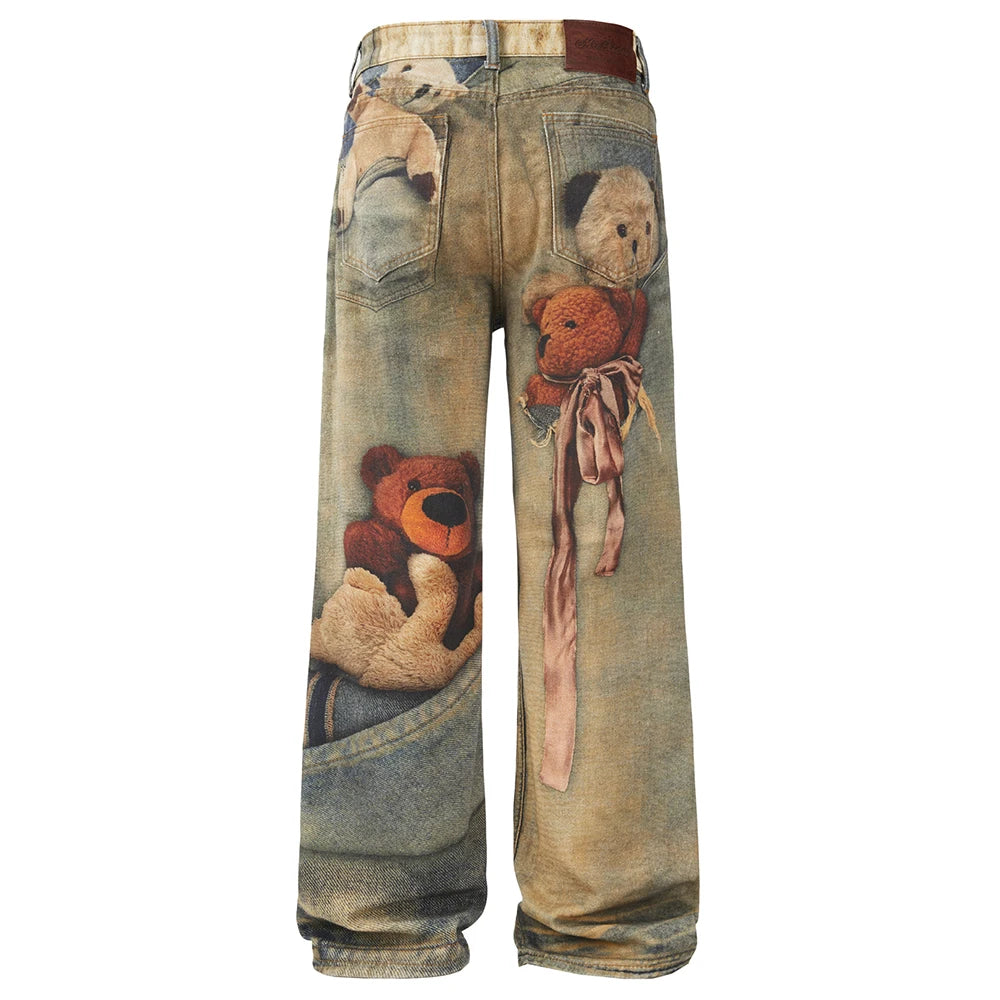 Teddy Bear Illusion Denim Jeans
