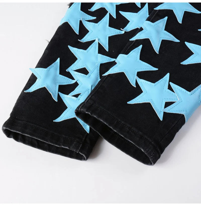 Sky Blue Star Denim Jeans