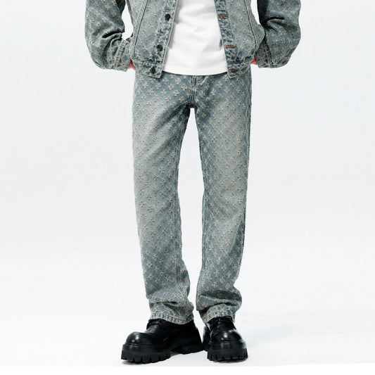 Jacquard Weave Denim Jeans