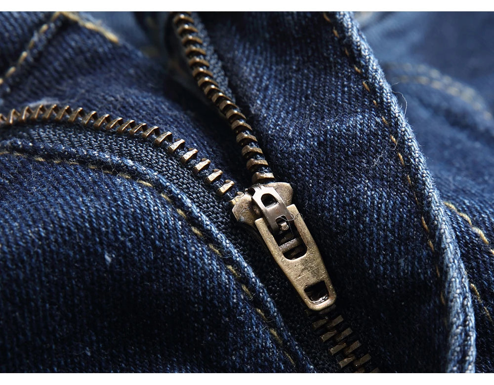 Maple Leaves Patch Stacked Denim Jeans