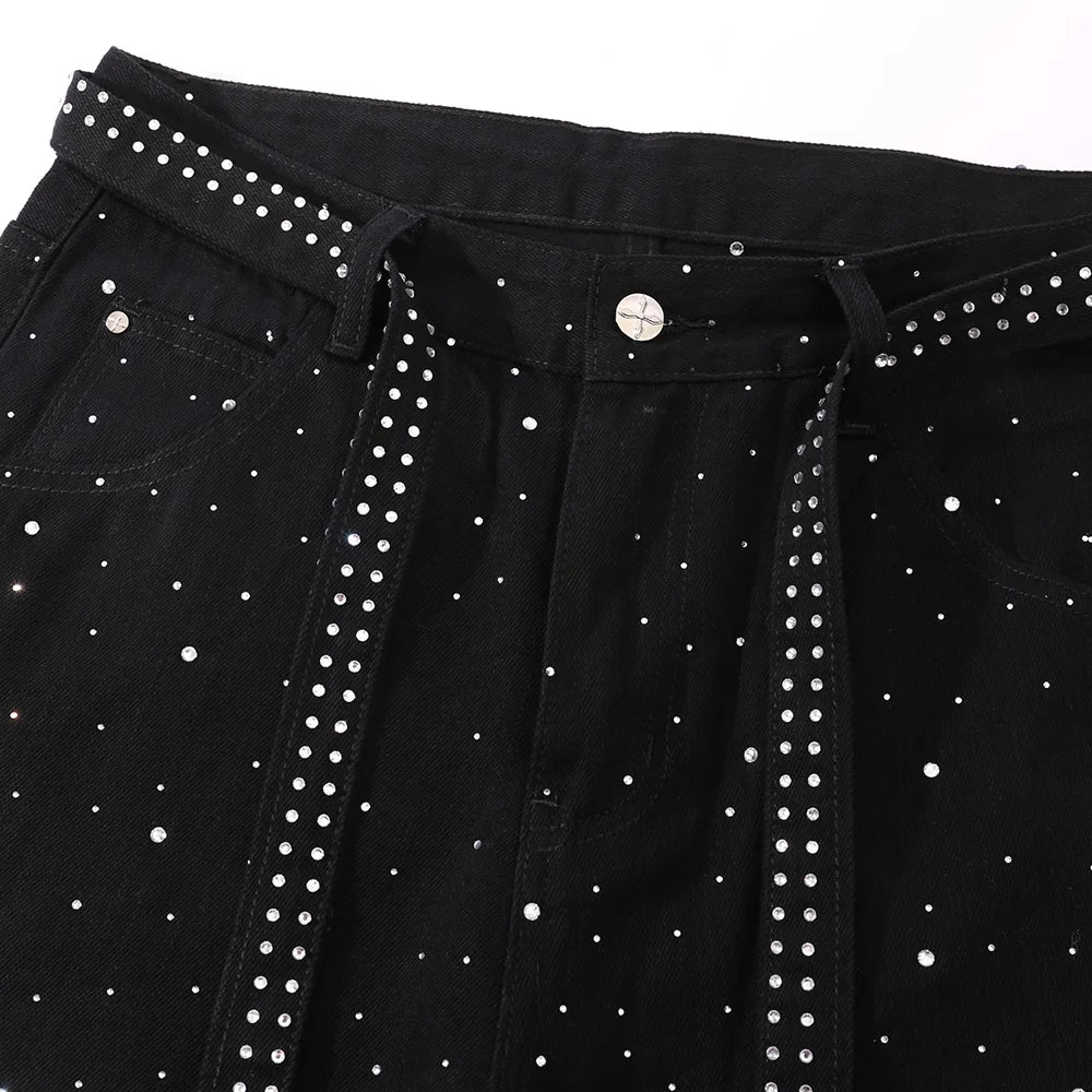 Crystal Stacked Denim Jeans