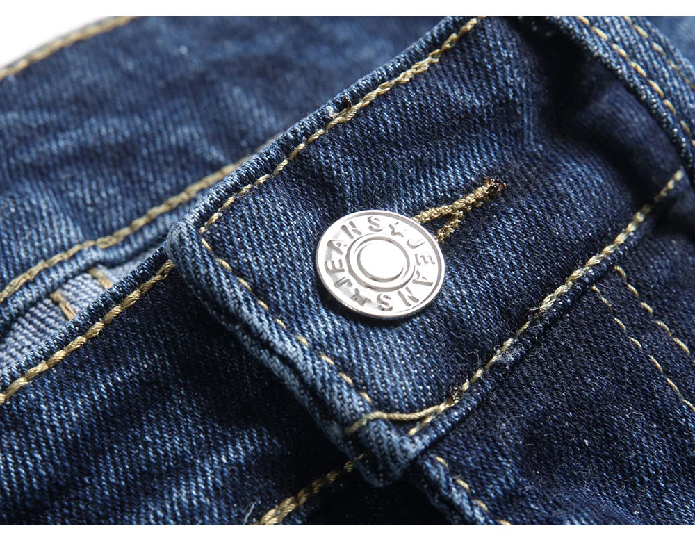 Maple Leaves Patch Stacked Denim Jeans