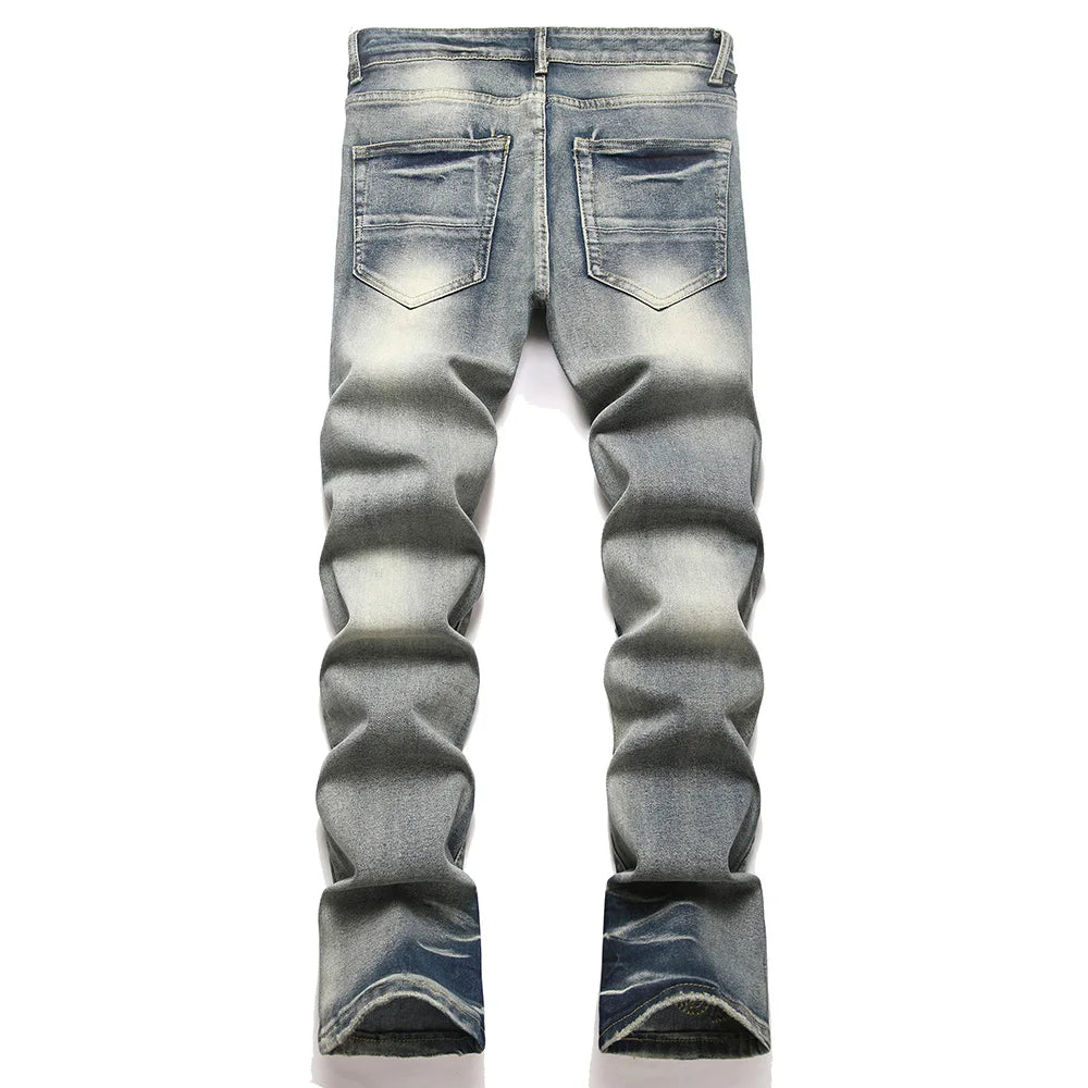 Punk Rock Stacked Denim Jeans