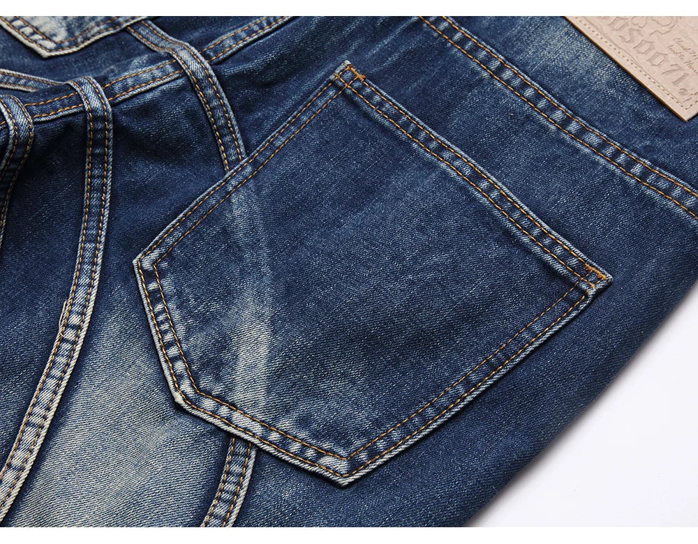 Spliced Stacked Denim Jeans