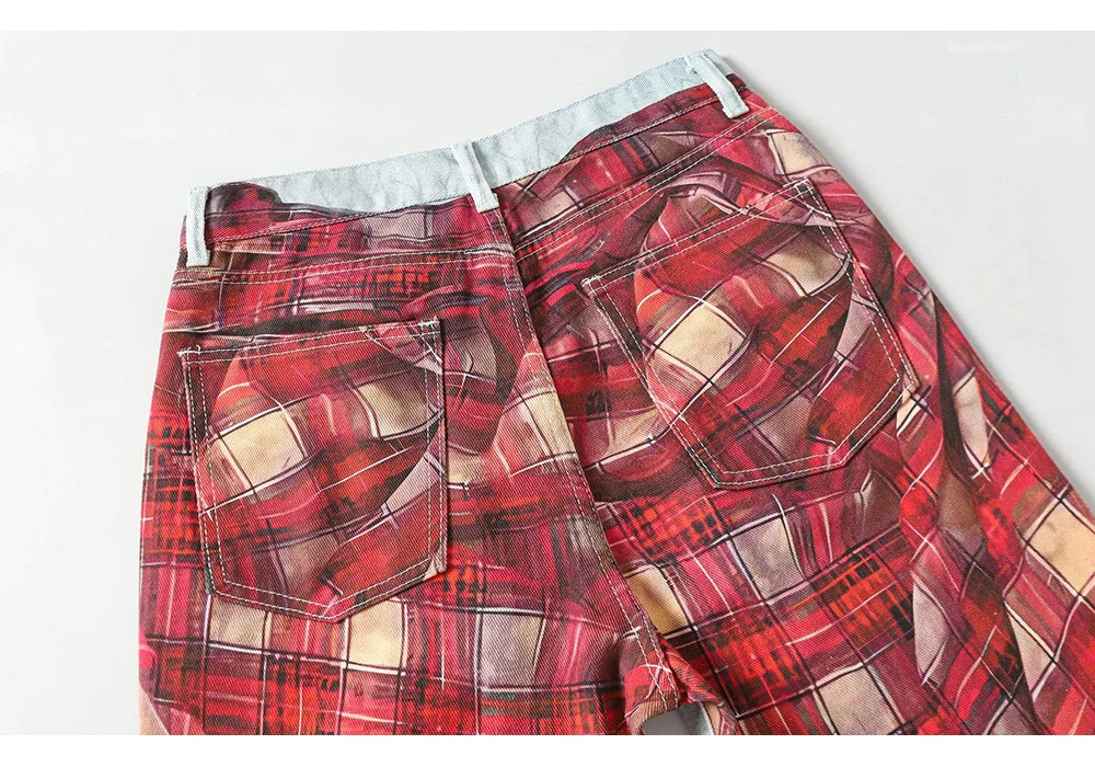 Flannel Wrap Illusion Denim Jeans | Hollywood Denim