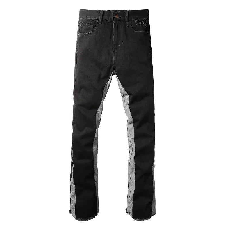 Two Tone Stack Denim Jeans