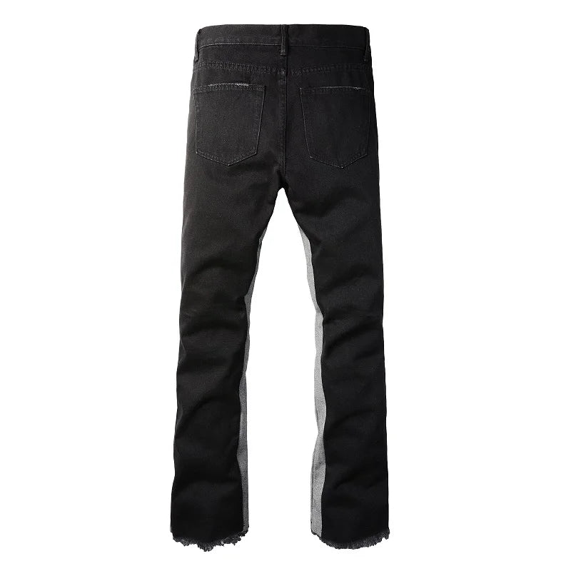 Two Tone Stack Denim Jeans