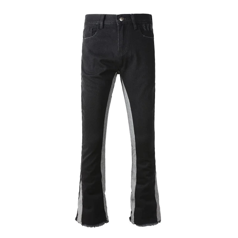 Two Tone Stack Denim Jeans