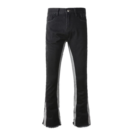Two Tone Stack Denim Jeans