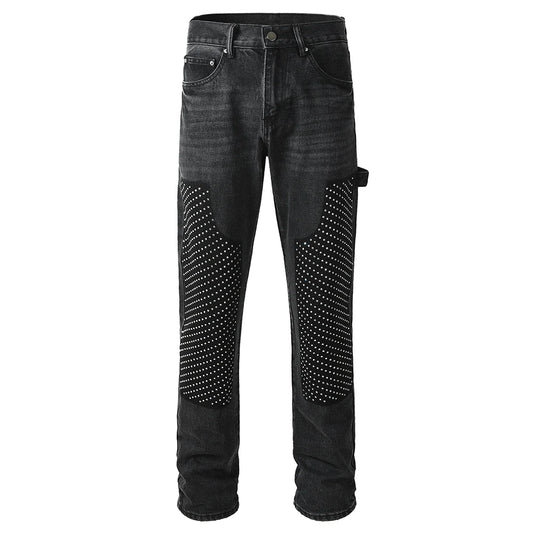 Black Crystal Patch Denim Jeans