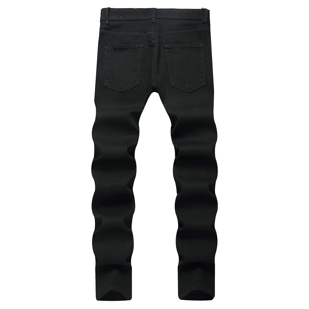 Skull Print Denim Jeans