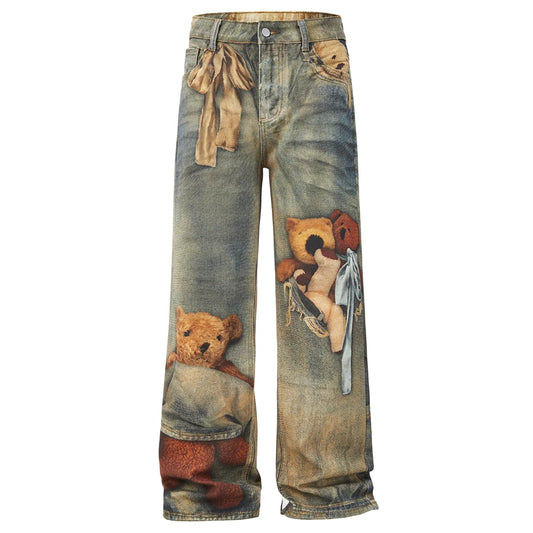 Teddy Bear Illusion Denim Jeans
