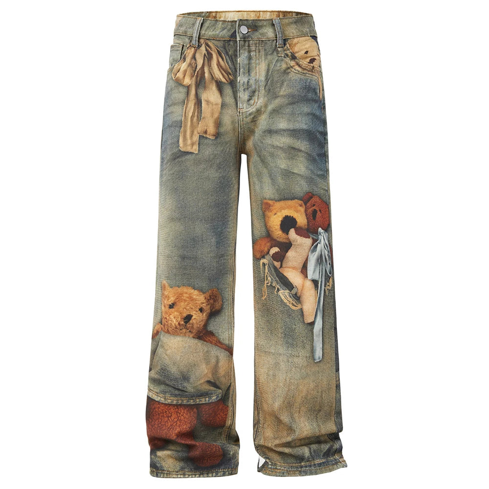 Teddy Bear Illusion Denim Jeans
