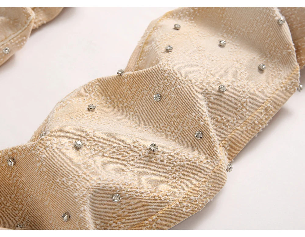 Acid Khaki Diamond Stacked Denim Jeans