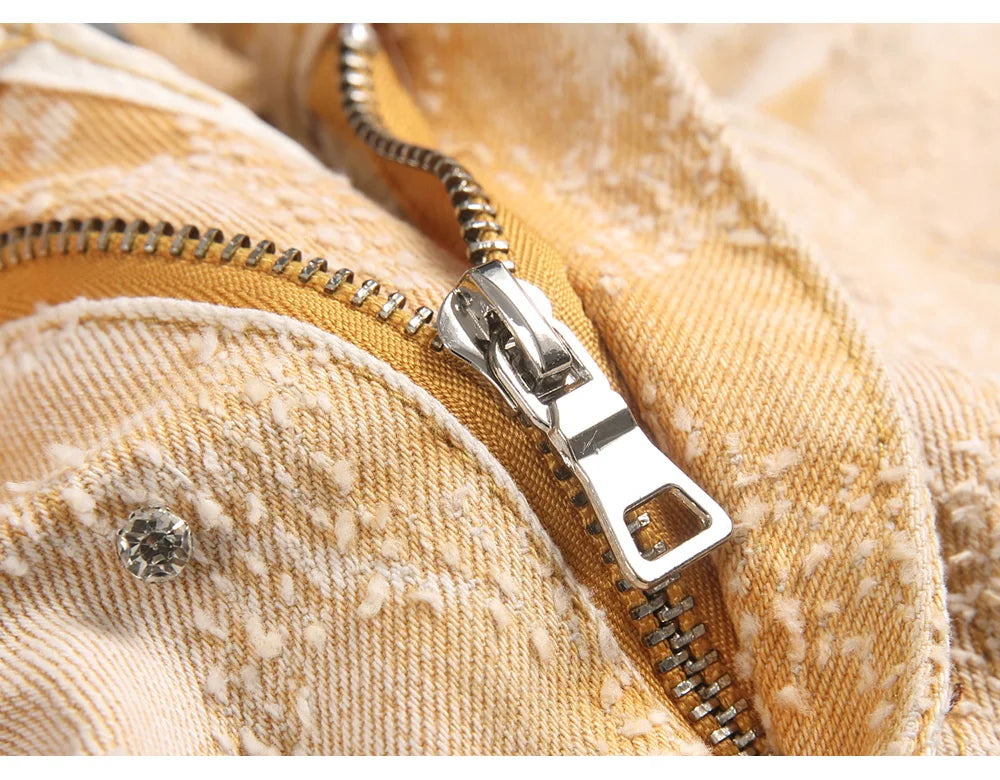 Acid Khaki Diamond Stacked Denim Jeans