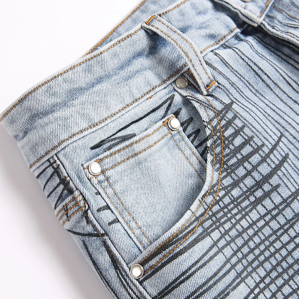 Scribble Stacked Denim Jeans