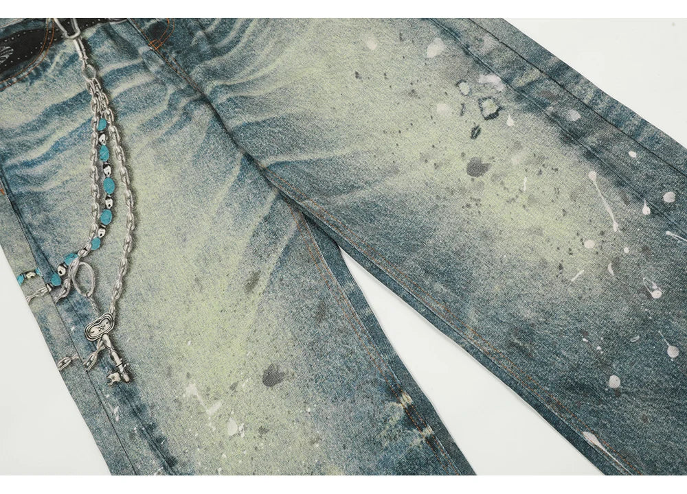 Phantom Chain Painted Streetwear Jeans | Hollywood Denim