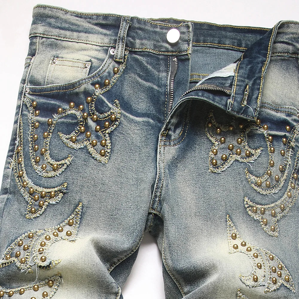 Punk Rock Stacked Denim Jeans