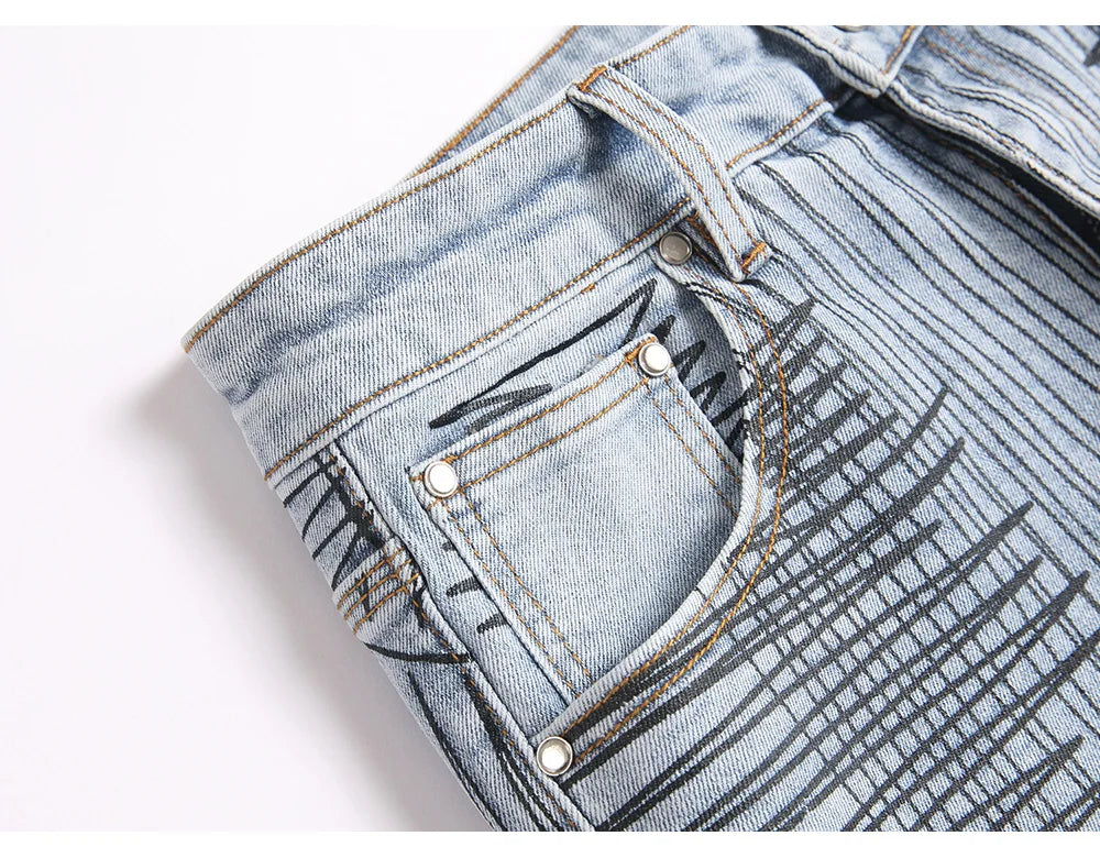 Scribble Stacked Denim Jeans