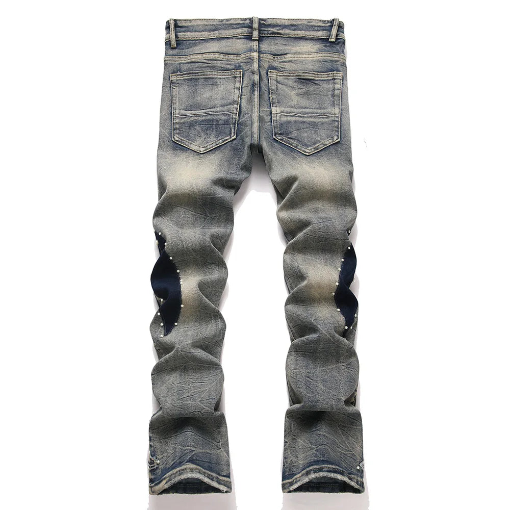 Pearl Patch Stacked Denim Jeans