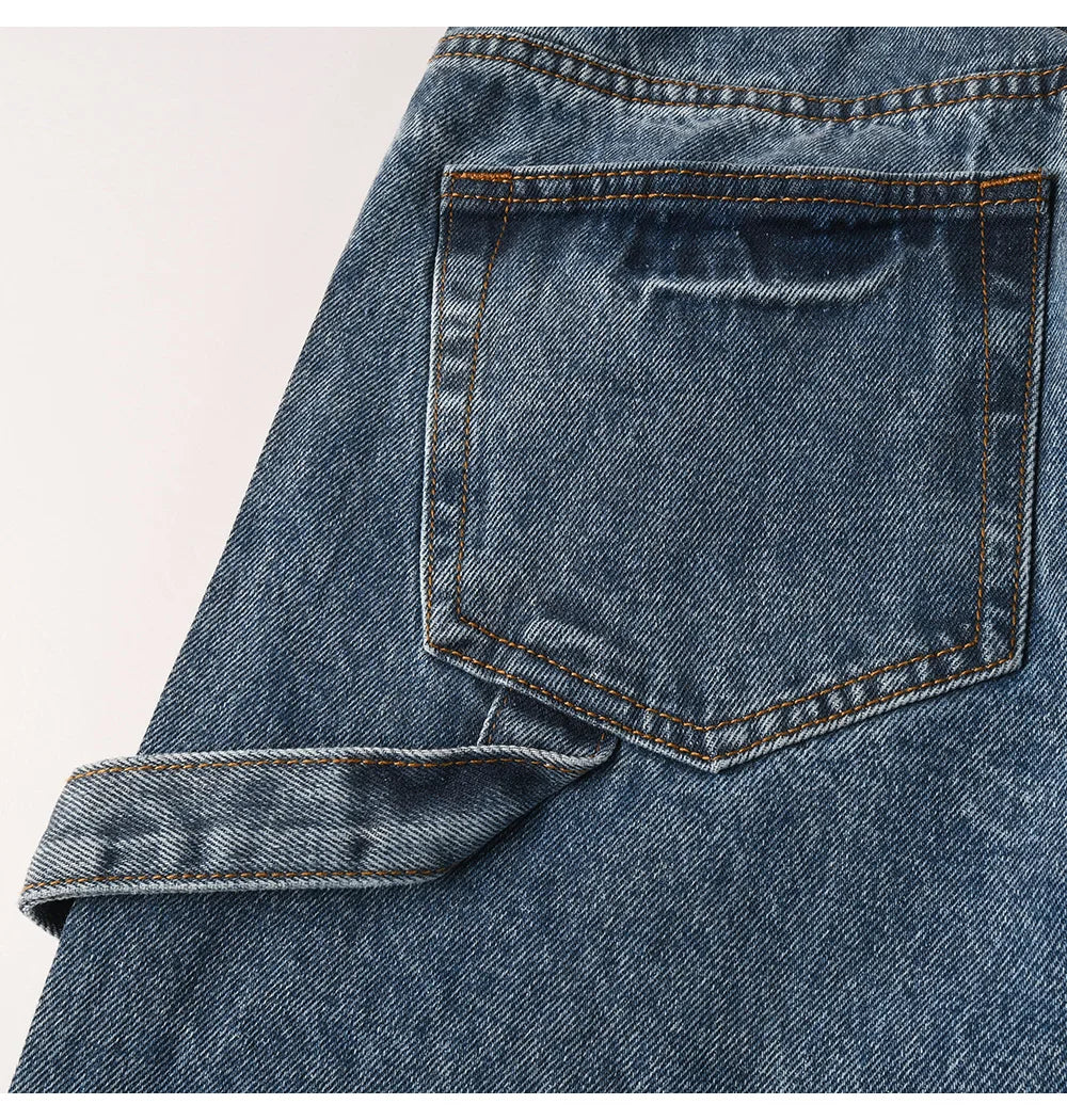 Two Tone Crystal Patch Denim Jeans