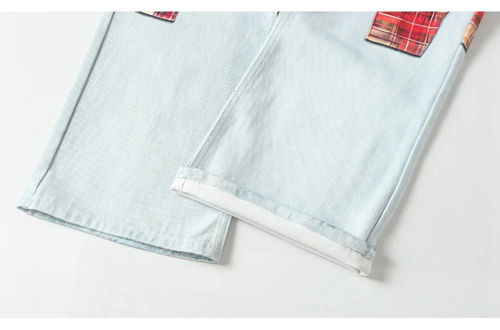 Flannel Wrap Illusion Denim Jeans | Hollywood Denim