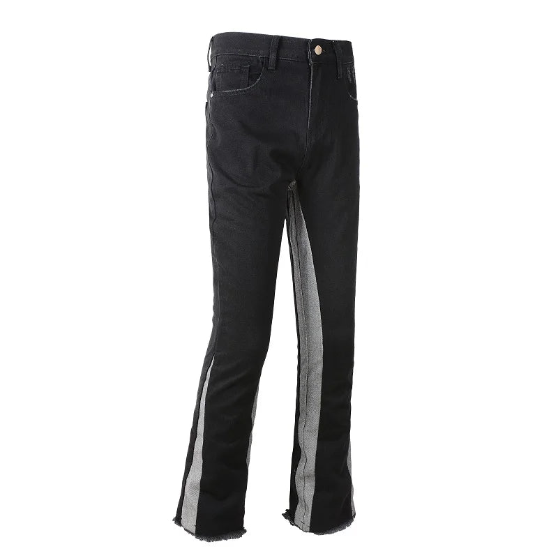 Two Tone Stack Denim Jeans